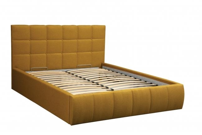 Кровать интерьерная "Диана" с под. мех. ш. 1600 (Н=1050мм) (жаккард горчица)