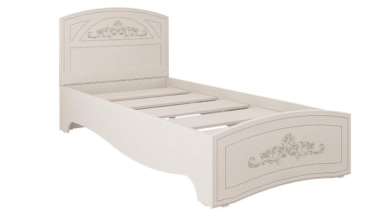 Кровать односпальная "Каролина" (900) (патина) (Вудлайн кремовый/ПВХ Сандал белый)