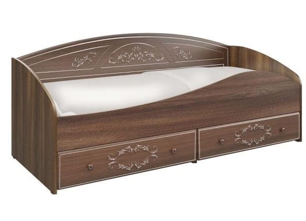 Кровать с защитным бортом "Каролина" (800) (патина) (дуб кальяри)